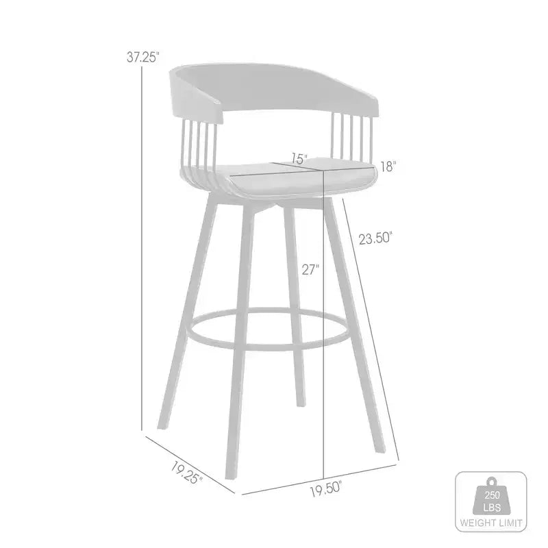 Chaise de bar pivotante HomeRoots de 27 pouces à hauteur de comptoir en similicuir crème et noir avec métal
