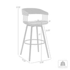Chaise de bar pivotante HomeRoots de 27 pouces à hauteur de comptoir en similicuir crème et noir avec métal