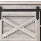 Banc de rangement HomeRoots 47 gris et noir en bois et similicuir avec étagères