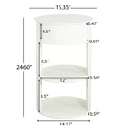 Table d'appoint ronde moderne à 3 niveaux Christopher Knight Home Alaric avec porte coulissante