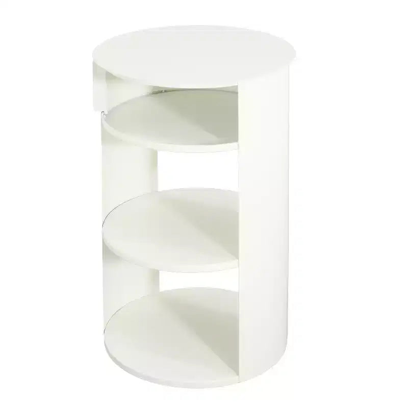 Table d'appoint ronde moderne à 3 niveaux Christopher Knight Home Alaric avec porte coulissante