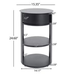 Table d'appoint ronde moderne à 3 niveaux Christopher Knight Home Alaric avec porte coulissante