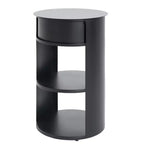 Table d'appoint ronde moderne à 3 niveaux Christopher Knight Home Alaric avec porte coulissante