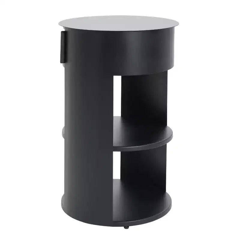 Table d'appoint ronde moderne à 3 niveaux Christopher Knight Home Alaric avec porte coulissante