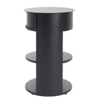 Table d'appoint ronde moderne à 3 niveaux Christopher Knight Home Alaric avec porte coulissante