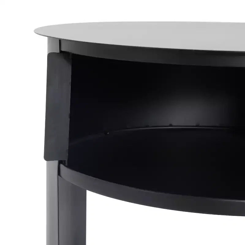 Table d'appoint ronde moderne à 3 niveaux Christopher Knight Home Alaric avec porte coulissante