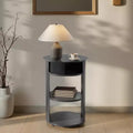 Christopher Knight Home Alaric Modern 3-Tier Round Side Table with Sliding Door
