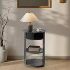 Christopher Knight Home Alaric Modern 3-Tier Round Side Table with Sliding Door