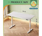 GALAXHERO Bureau debout électrique réglable avec réglages de mémoire et plateau monobloc, bureau d'ordinateur pour bureau à domicile, 55 x 28, blanc