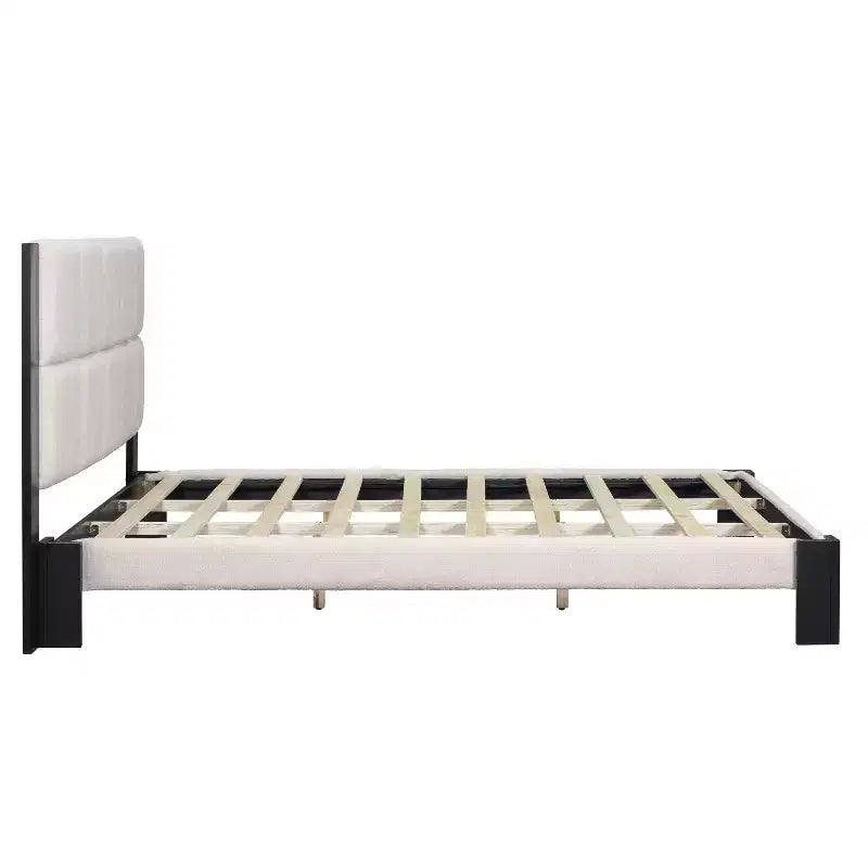 Lit rembourré en bouclé surpiqué carré contemporain Selene de Christopher Knight Home