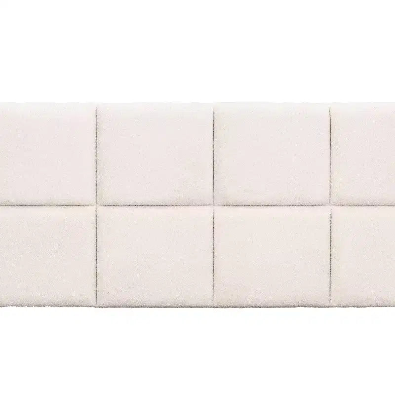 Lit rembourré en bouclé surpiqué carré contemporain Selene de Christopher Knight Home