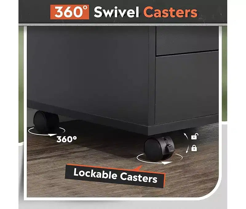Commode en bois GALAXHERO à 5 tiroirs avec placard supérieur, meuble de rangement mobile pour bureau à domicile, noir