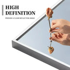MAYEERTY Miroir pleine longueur rectangulaire à bords fins en aluminium, 64,17x21,26x0,59 pouces, couleur argent, avec support