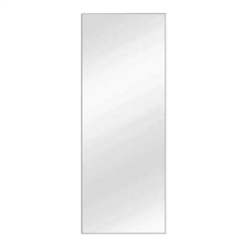 MAYEERTY Miroir pleine longueur rectangulaire à bords fins en aluminium, 64,17x21,26x0,59 pouces, couleur argent, avec support