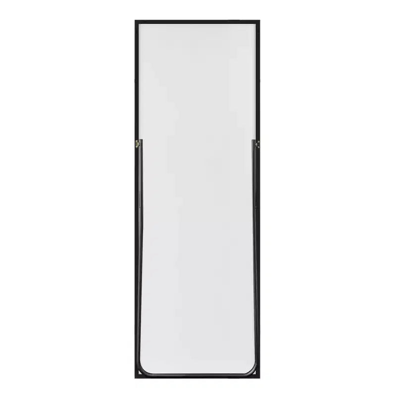 MAYEERTY Miroir pleine longueur rectangulaire à bords fins en aluminium, 64,17x21,26x0,59 pouces, couleur argent, avec support
