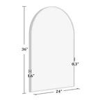 Miroir mural arqué MAYEERTY 36x24 noir, miroir décoratif suspendu avec cadre fin en aluminium à angle droit pour salle de bain et entrée