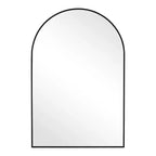 Miroir mural arqué MAYEERTY 36x24 noir, miroir décoratif suspendu avec cadre fin en aluminium à angle droit pour salle de bain et entrée
