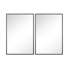 MAYEERTY Miroir mural rectangulaire noir à bords fins en aluminium de 91 x 61 x 1,5 cm, double face