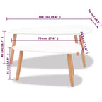 vidaXL Tables basses 2 pcs Blanc Pin massif, MDF Moyen Durable