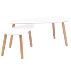 vidaXL Tables basses 2 pcs Blanc Pin massif, MDF Moyen Durable