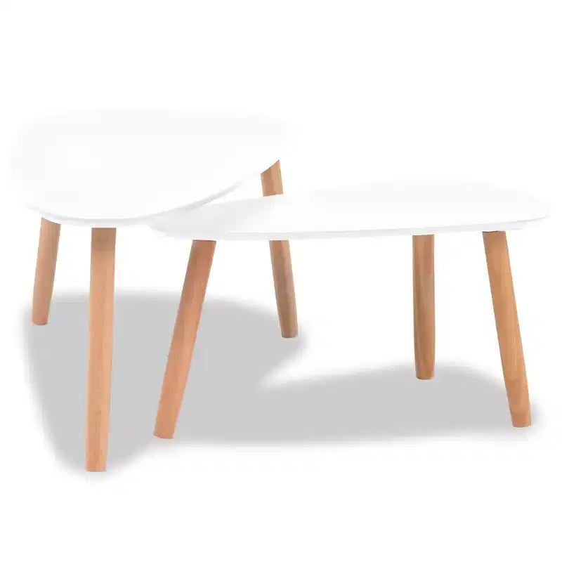 vidaXL Tables basses 2 pcs Blanc Pin massif, MDF Moyen Durable