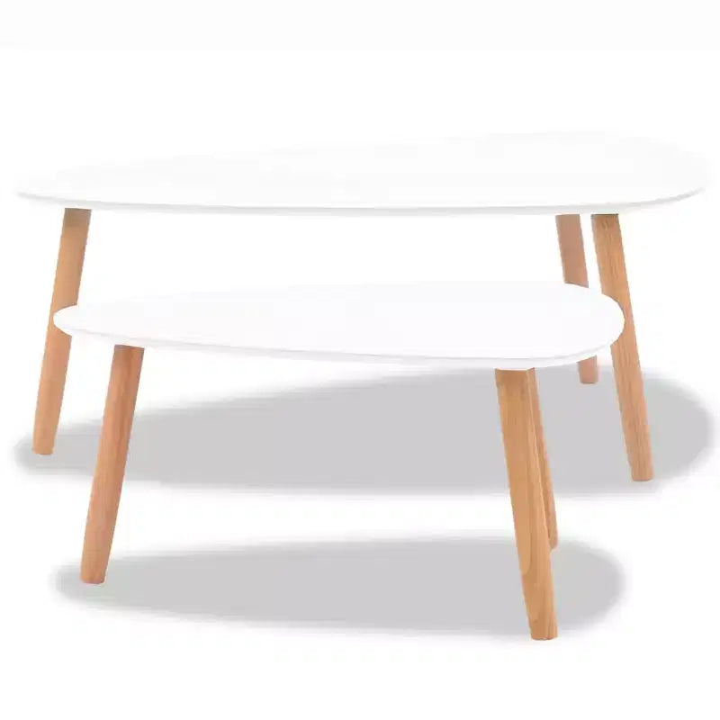 vidaXL Tables basses 2 pcs Blanc Pin massif, MDF Moyen Durable