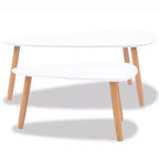 vidaXL Tables basses 2 pcs Blanc Pin massif, MDF Moyen Durable