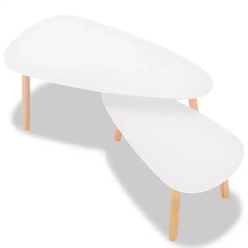 vidaXL Tables basses 2 pcs Blanc Pin massif, MDF Moyen Durable