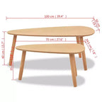 vidaXL Tables basses 2 pcs Marron Pin massif, MDF Ensemble deux pièces