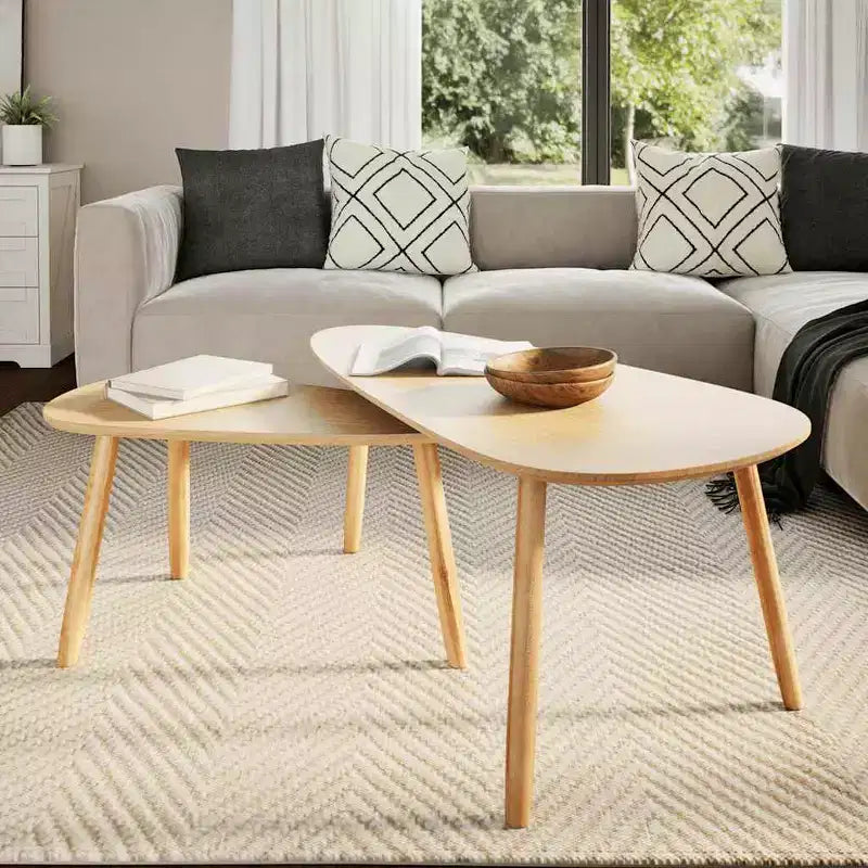 vidaXL Tables basses 2 pcs Marron Pin massif, MDF Ensemble deux pièces