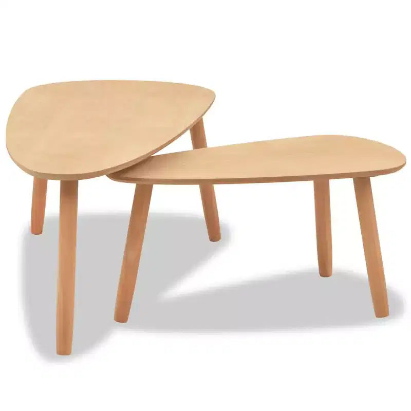 vidaXL Tables basses 2 pcs Marron Pin massif, MDF Ensemble deux pièces
