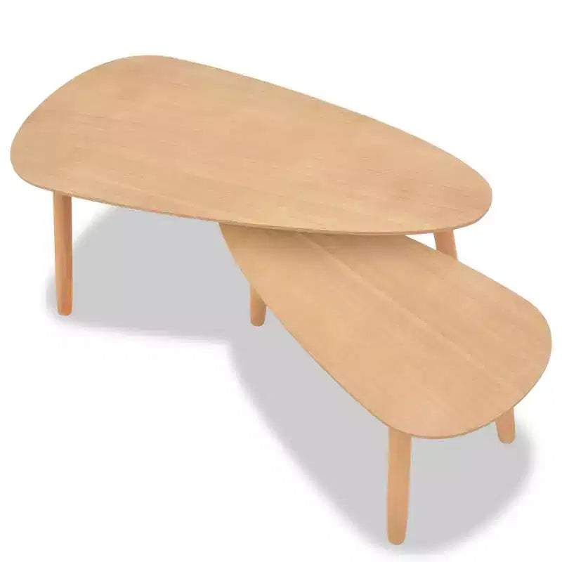 vidaXL Tables basses 2 pcs Marron Pin massif, MDF Ensemble deux pièces