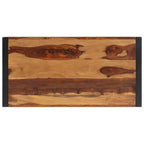 vidaXL Table basse marron Bois de Sesham massif, Acier thermolaqué