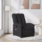 Fauteuil inclinable de massage vidaXL en tissu noir, métal et bois d'ingénierie - Noir Manuel à pousser vers l'arrière avec massage
