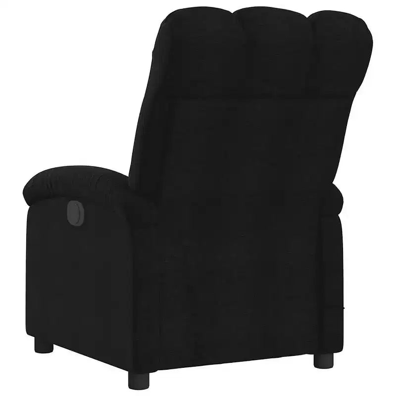 Fauteuil inclinable de massage vidaXL en tissu noir, métal et bois d'ingénierie - Noir Manuel à pousser vers l'arrière avec massage