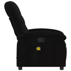 Fauteuil inclinable de massage vidaXL en tissu noir, métal et bois d'ingénierie - Noir Manuel à pousser vers l'arrière avec massage