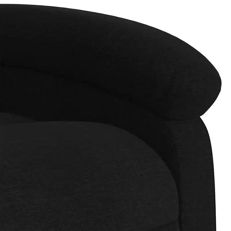 Fauteuil inclinable de massage vidaXL en tissu noir, métal et bois d'ingénierie - Noir Manuel à pousser vers l'arrière avec massage