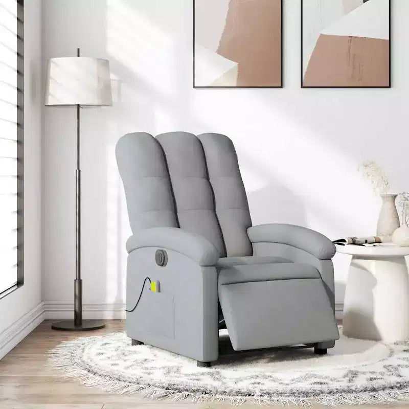 vidaXL Fauteuil inclinable de massage électrique gris clair