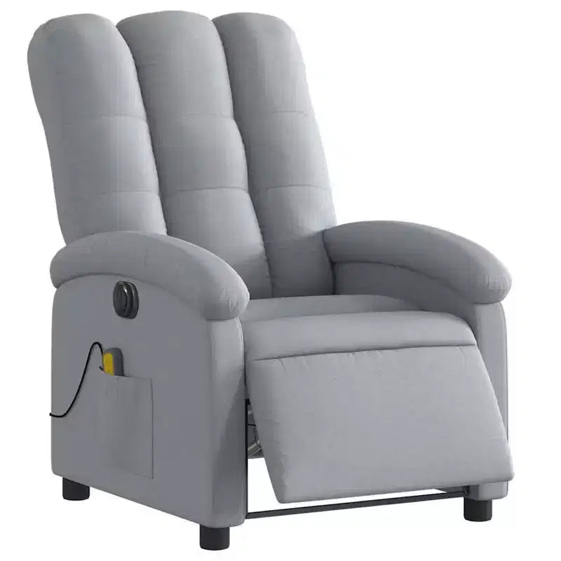 vidaXL Fauteuil inclinable de massage électrique gris clair