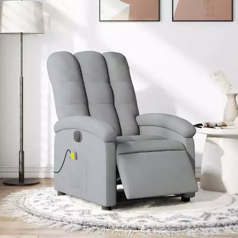 vidaXL Fauteuil inclinable de massage électrique gris clair
