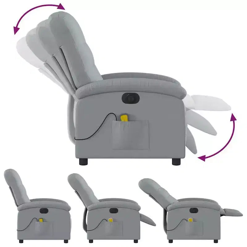 vidaXL Fauteuil inclinable de massage électrique gris clair