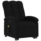 vidaXL Fauteuil inclinable de massage électrique - Fauteuil releveur en tissu noir avec vibration, repose-pieds/dossier réglables