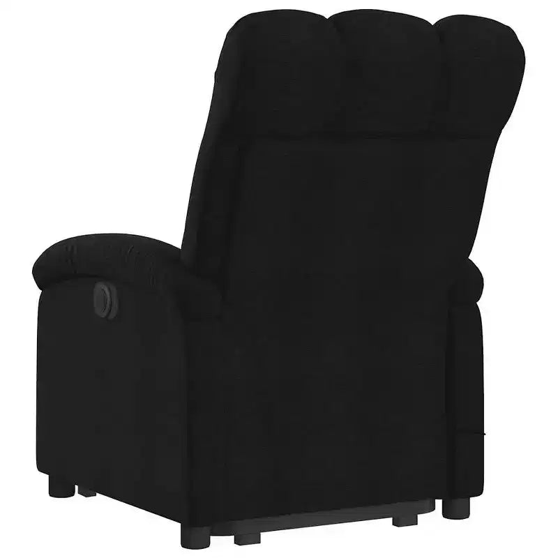 vidaXL Fauteuil inclinable de massage électrique - Fauteuil releveur en tissu noir avec vibration, repose-pieds/dossier réglables