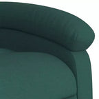 vidaXL Fauteuil inclinable de massage électrique avec fonction élévatrice, massage vibrant, dossier et repose-pieds à réglage automatique, tissu vert foncé, poche latérale