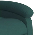 vidaXL Fauteuil inclinable de massage électrique avec fonction élévatrice, massage vibrant, dossier et repose-pieds à réglage automatique, tissu vert foncé, poche latérale