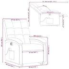 vidaXL Fauteuil inclinable de massage électrique avec fonction élévatrice, massage vibrant, dossier et repose-pieds à réglage automatique, tissu vert foncé, poche latérale