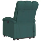 vidaXL Fauteuil inclinable de massage électrique avec fonction élévatrice, massage vibrant, dossier et repose-pieds à réglage automatique, tissu vert foncé, poche latérale