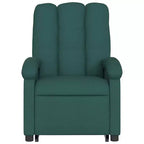vidaXL Fauteuil inclinable de massage électrique avec fonction élévatrice, massage vibrant, dossier et repose-pieds à réglage automatique, tissu vert foncé, poche latérale