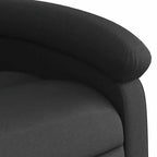 vidaXL Fauteuil inclinable de massage électrique - Fauteuil à oreilles en cuir véritable noir avec fonction vibrante pour le salon