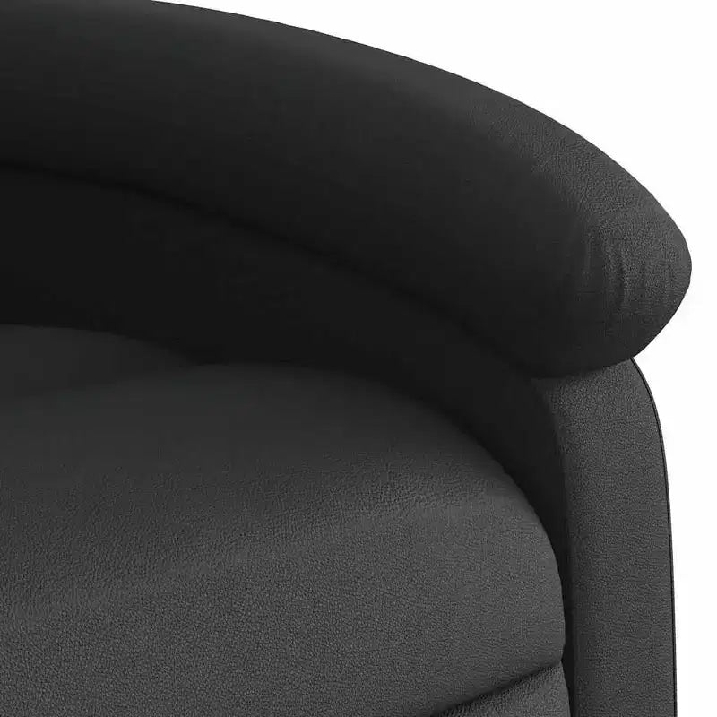 vidaXL Fauteuil inclinable de massage électrique - Fauteuil à oreilles en cuir véritable noir avec fonction vibrante pour le salon